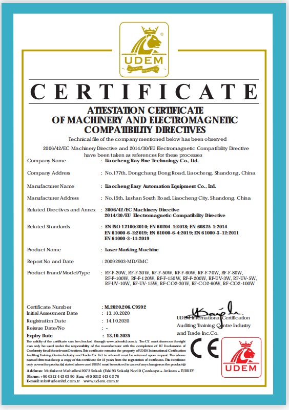 Handheld Laser Welding Machine certificate