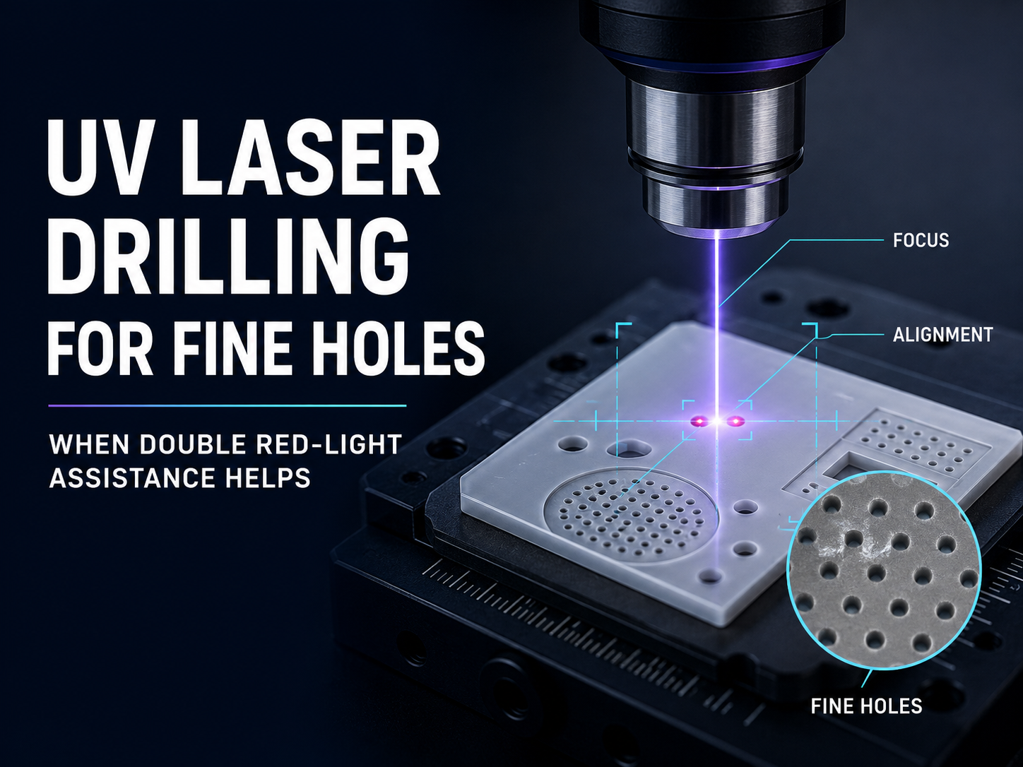 UV Laser Drilling for Fine Holes: When Double Red Light Assistance Helps