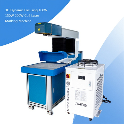 3D Dynamic Focus 120w 200W 300w CO2Laser Marking cutting Machine for Stripping Paint Layer of Stainless Steel Cup