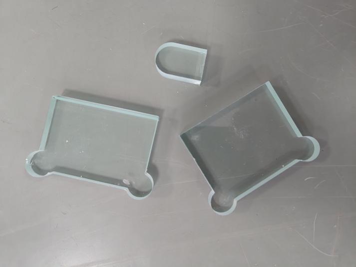 10mm thickness glass cutting test by green laser