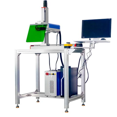 XYZ 3 Axis Motorized 20W 30W 50W 60W 80W 100W Fiber Laser Marking Machine for Heavy Processed Parts / Large Table