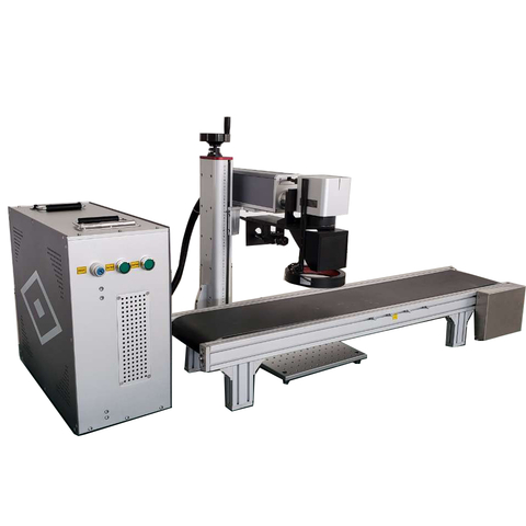 CCD Camera Vision Flying 20W 30W 50W 100W Mopa Fiber Laser Engraver Marking Machine with Conveyor Belt