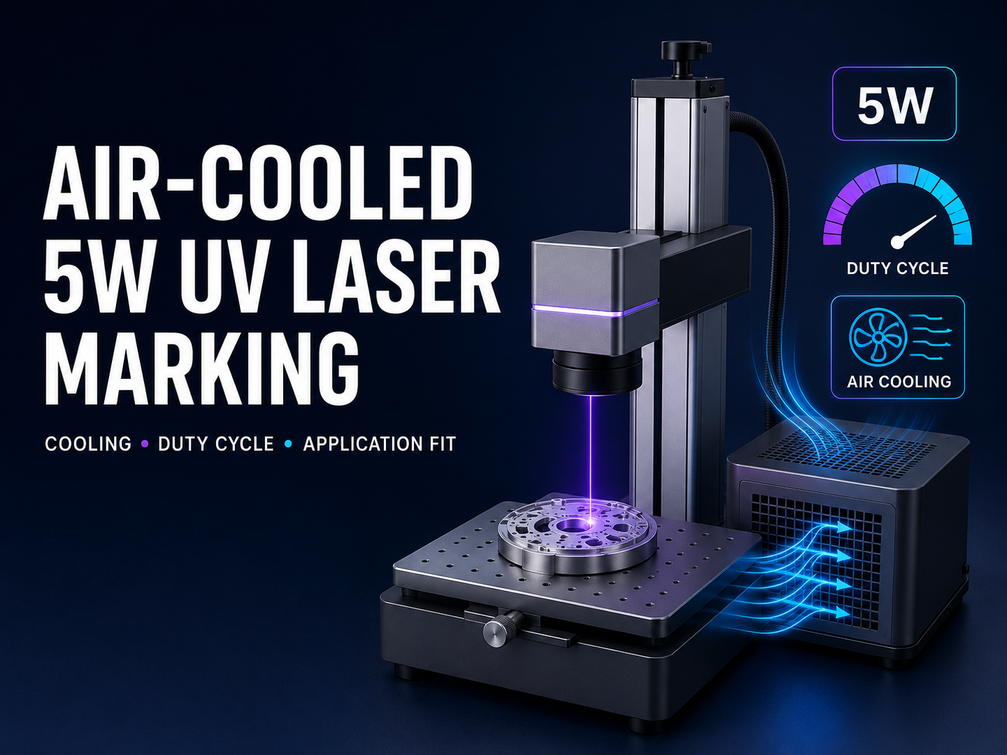 Air-Cooled 5W UV Laser Marking Machine: Cooling, Duty Cycle, and Application Fit