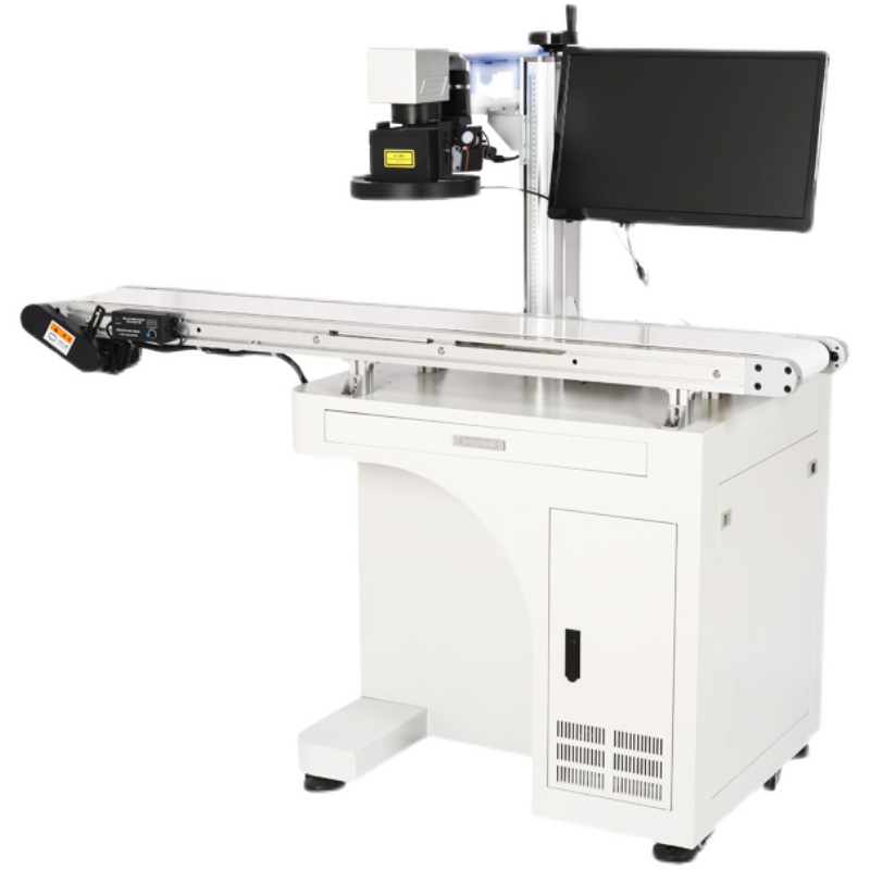 CCD Vision Positioning 20W 30W 50W 60W 100W Fiber Laser Marking Machine with Conveyor Belt And Camera