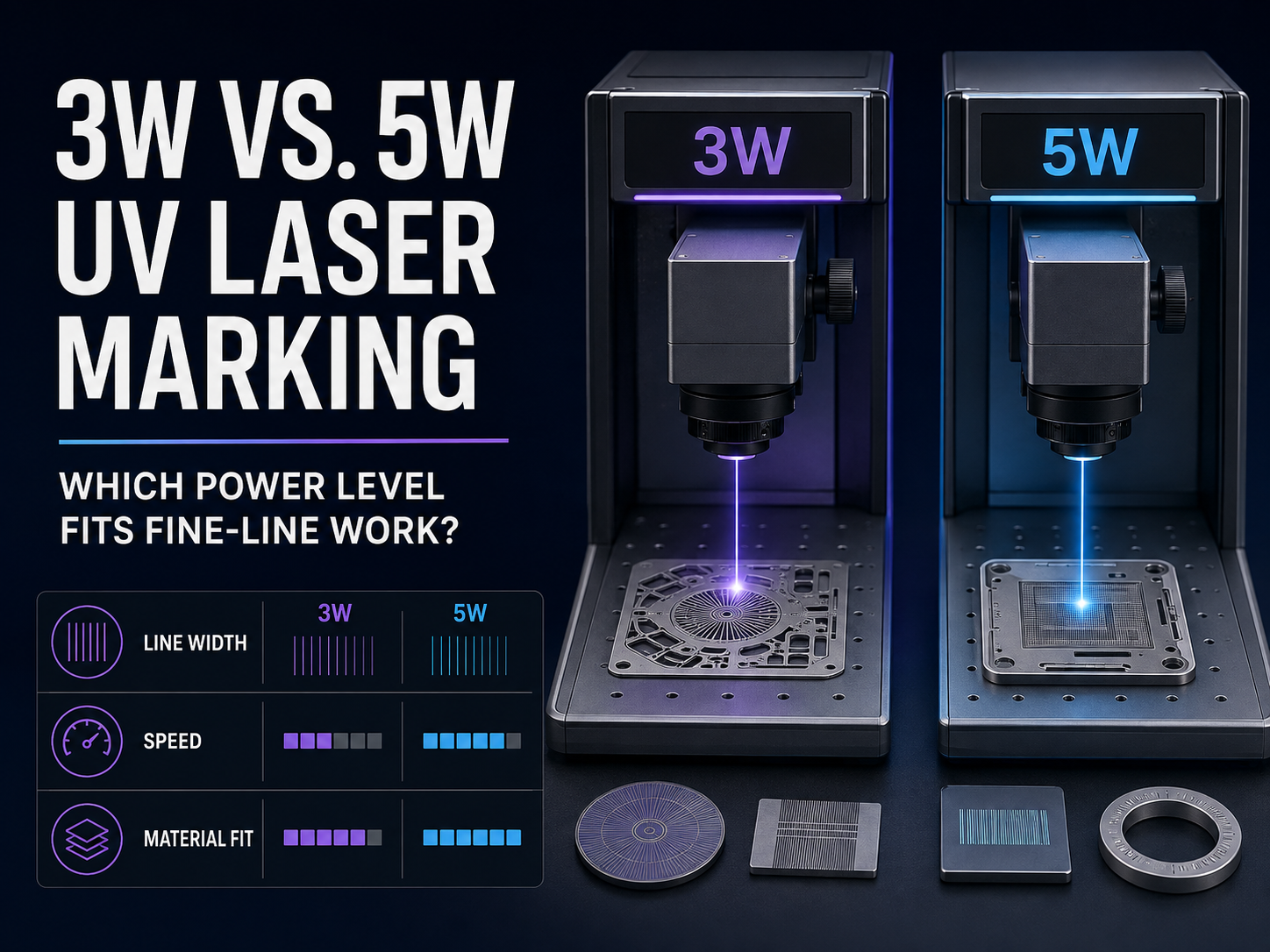 3W vs 5W UV Laser Marking Machine: Which Power Level Fits Fine-Line Work?